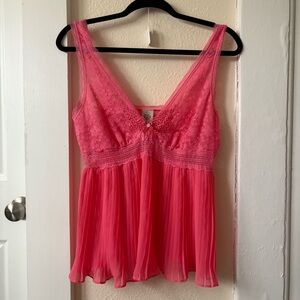 In Bloom Vibrant Pink Lace Chemise